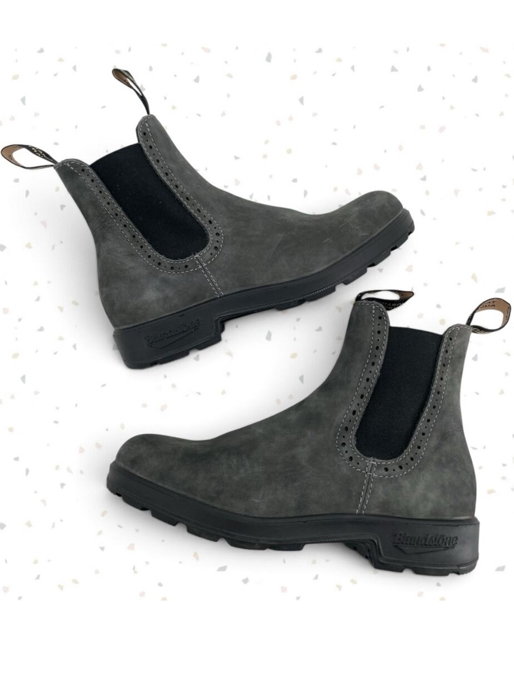 Blundstone High Top Leather Brogue Boots Grey Gray Utility Size AU 5.5 | US 8.5